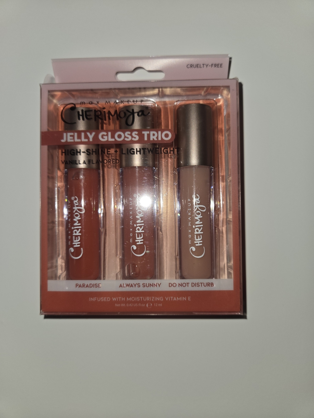 Cherimoya Jelly Gloss Trio Lip Gloss Set Vanilla Flavored 3 Pc New Sealed